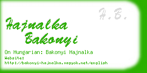 hajnalka bakonyi business card